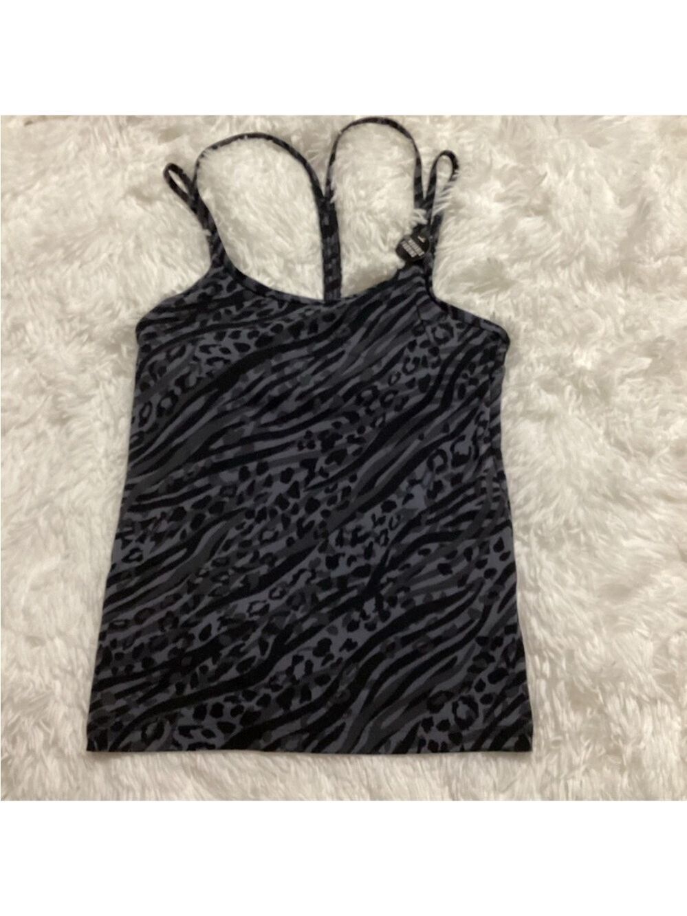 Pink Victorias Secret tank Woman’s XS animal,print gray black purplish blue